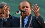 L'ancien Premier ministre pakistanais Nawaz Sharif lors d'un meeting de campagne à Lahore, le 29 janvier 2024