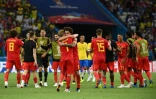 Les joueurs Belges jubilent après leur qualification en demi finale du Mondial le 6 juillet 2017