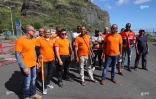Manifestation travailleurs chantiers NRL Le Port