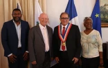 Alain Saint-Ange, ambassadeur des Seychelles accueilli par David Lorion Ă Saint-Pierre
