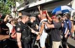 manifestations pendant la visite de Borne 