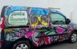 Camion de La Ressourcerie Léla graffé par Eko Lsa