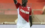 L'attaquant de Monaco Jean-Kevin Augustin buteur contre Monaco au stade Louis II en Coupe de la Ligue, le 30 octobre 2019