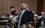 Yiannis Lagos, eurodéputé, qui a quitté le parti néonazi Aube dorée en 2019, le 12 ocotbre 2020 à Athènes