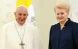 Le pape François et la présidente lituanienne Dalia Grybauskaite à Vilnius le 22 septembre 2018