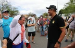 Yannick Noah en visite à l'école Blanche Pierson à Saint-Paul