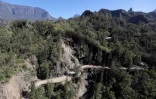 Route de Cilaos fermée vue du ciel