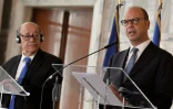 Jean-Yves Le Drian (G) et Angelino Alfano, le 6 juillet 2017 à Rome