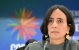 La ministre colombienne de l'Environnement Susana Muhamad (C) ouvre un sommet de la COP 16 le 25 février 2025 à Rome