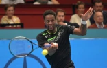 Le Français Gaêl Monfils, lors de sa défaite au 2e tour face à l'Argentin Carlos Schwartzman, le 28 octobre 2021 au tournoi ATP de Vienne, le 27 octobre 2021