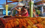 colliers d'oeillet d'inde ou rose d'inde pour cérémonie tamoule