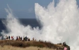 houle en bord de mer avec de grosses vagues