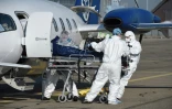 Arrivée d'un malade du Covid en provenance de Lyon à l'aéroport de Strasbourg, le 6 novembre 2020