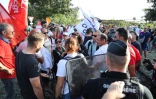 manifestations pendant la visite de Borne 