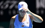 L'Australienne Ahsleigh Barty, lors de son quart de finale de l'Open d'Australie contre la Tchèque Karolina Muchova, le 17 février 2021 à Melbourne