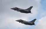 Des avions Rafale F3R décollent de l'aéroport militaire d'Andravida, en Grèce, le 19 avril 2021