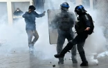 Pendant la manifestation pour le pouvoir d'achat et les services publics à Montpellier, le 24 octobre 2026