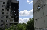 Des immeubles bombardés dans le quortier de Saltivka, à Kharkiv, le 29 juillet 2022