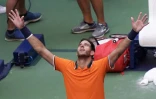 L'Argentin Juan Martin del Potro exulte après sa victoire face à l'Américain John Isner à l'US Open, le 4 septembre 2018 à New York
