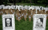 Un mémorial dédié aux victimes du nettoyage ethnique perpétré en 1992 par les forces armées serbes de Bosnie, dans les environs de  Prijedor, au nord de la Bosnie, le 31 mai 2021