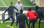 La star de la Juve Christiano Ronaldo s'entraîne avec ses coéquipiers à Turin avant leur départ pour Lyon, le 25 février 2020 