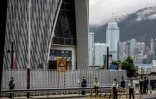 Police dans les rues de Hong Kong, pendant la visite du président chinois Xi Jinping, le 30 juin 2022