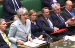 La Première ministre britannique Theresa May devant les membres du Parlement, le 18 décembre 2017 à Londres