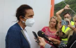 Huguette Bello à l'Ilet Furcy puis sur la NRL suite au cyclone 
