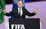 Le président de la Fifa Gianni Infantino lors d'une alocution à l'ouverture du 69e cogrès de l'instance internationale, le 5 juin 2019 à Paris