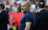 L'entraîneur de Saint-Etienne Pascal Dupraz lors du match à Nice, le 11 mai 2022  