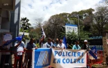 150 policiers manifestent devant malartic contre les violences 