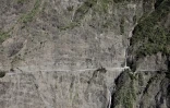 Route de Cilaos fermée vue du ciel