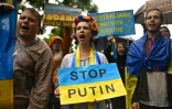Manifestation de soutien à l'Ukraine après l'invasion russe, à Sydney le 26 février 2022