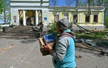 Le musée Grigori Skovoroda, détruit par une frappe russe, à Skovorodynivka (Ukraine) le 7 mai 2022