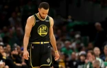 Stephen Curry, le meneur des Golden State Warriors, lors du troisième match des finales NBA contre les Boston Celtics, à Boston le 08 juin 2022