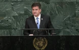 Le président en exercice de l'Assemblée générale de l'ONU, le chef de la diplomatie slovaque, Miroslav Lajcak, le 19 septembre 2017 devant l'Assemblée générale à New York.