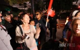 manifestations pendant la visite de Borne 