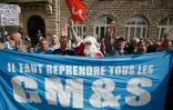 Manifestation de salariés de GM&S pour interpeller le président de la République le 4 octobre 2017 à Egletons