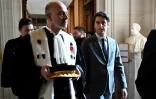 Le président de la Cour des Comptes Pierre Moscovici et Gabriel Attal à Paris le 29 janvier 2024