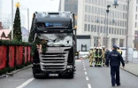 Le camion, photographié le 20 décembre 2016, conduit par le Tunisien Anis Amri qui a foncé sur un marché de Noël à Berlin