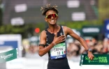 L'Italien Yemaneberhan Crippa, vainqueur du marathon de Paris, le 12 avril 2026