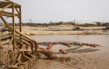 Une partie des installations de l'usine flottante et de la "plus grosse drague minière au monde" de Eramet Grande Côte (EGC), le 12 février 2025, dans le nord du Sénégal