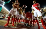 Les Monégasques fêtent leur qualification pour la phase de poules de la Ligue des champions au stade Louis-II, le 23 août 2016