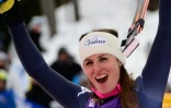 L'Italienne Nadia Fanchini, victorieuse de la descente de La Thuile en Italie, le 20 février 2015