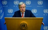 Le secrétaire général de l'ONU Antonio Guterres s'exprime devant la presse le 27 juillet 2023 à New York