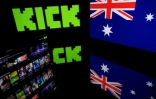 Un écran avec le logo et la page du site australien Kick, à Toulouse le 21 août 2025