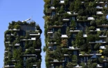 Le complexe architectural "Forêt verticale" de l'architecte et urbaniste italien Stefano Boeri en septembre 2017 à Milan