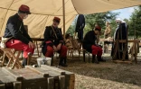 Des figurants en uniforme français de 1914 lors d'une reconstitution de la bataille de la Marne, le 5 septembre 2020 à Meaux