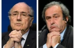Montage de photos de Joseph Blatter et Michel Platini