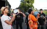 manifestations pendant la visite de Borne 